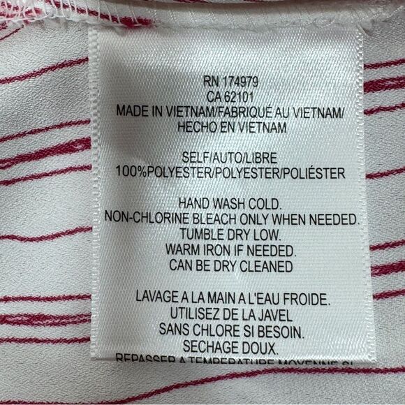 BCBGMaxAzria Striped Split Back Hem Sleeveless Tank Top Shirt Red White XS - Picture 12 of 14